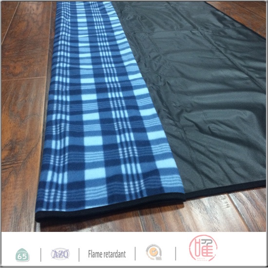 Branded blue plaid waterproof picnic blanket