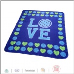 Love volleyball design fleece blanket